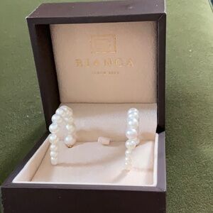 Elegant Pearl Hoop Earrings